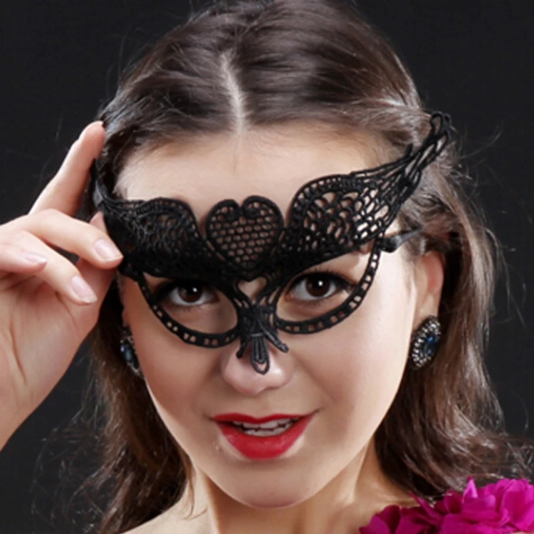 2024 Black Sexy Lace Masquerade Mask for Carnival Halloween Masquerade Half Face Ball Party Masks Festive Party Supplies