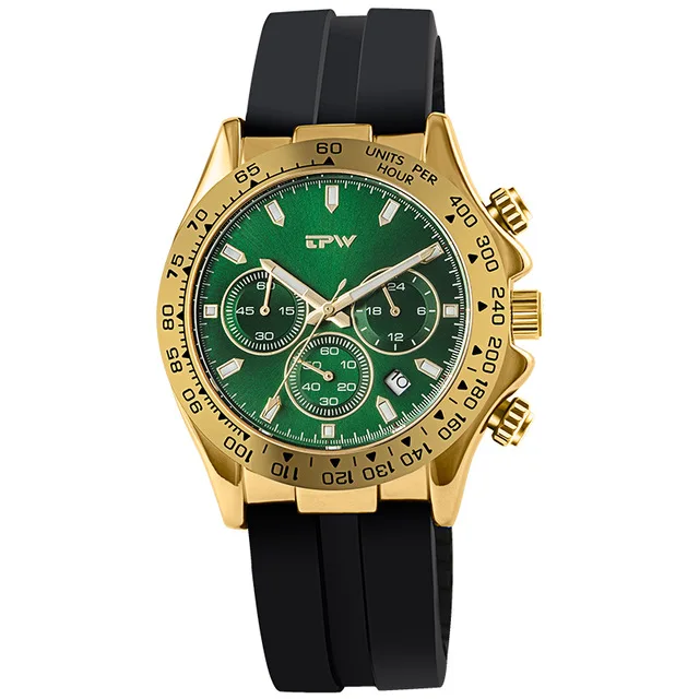 TPW 7014 classy Chinese  mens quartz watch potty Silicone strap water proof Chronograph Concise business watch supplier