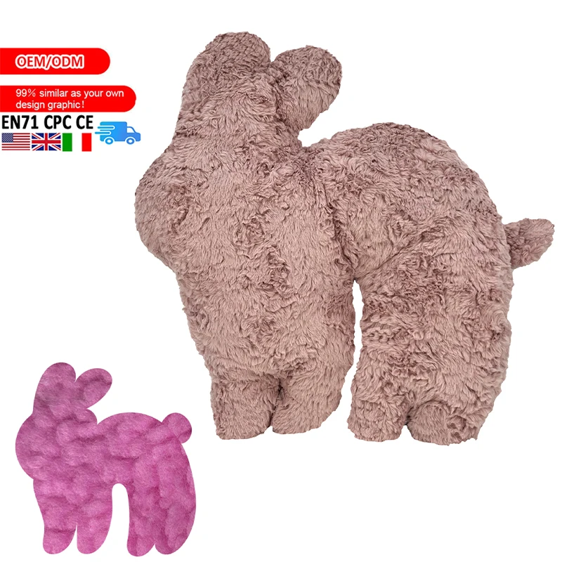 EN71 Custom Big Simple Bunny Plush Pillow 19 inch Toddler Huggable Stuffed Rabbit Cushion Super Soft Animal Plushies Bedtime Toy
