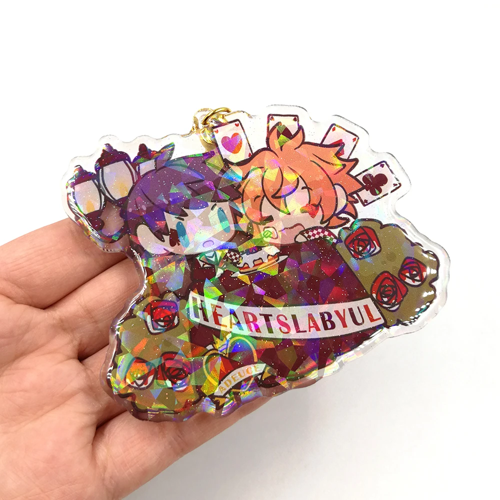 Holographic Keychain Holographic Anime Charms Wholesale Custom Shape Holographic Size Printing Anime Acrylic Keychain