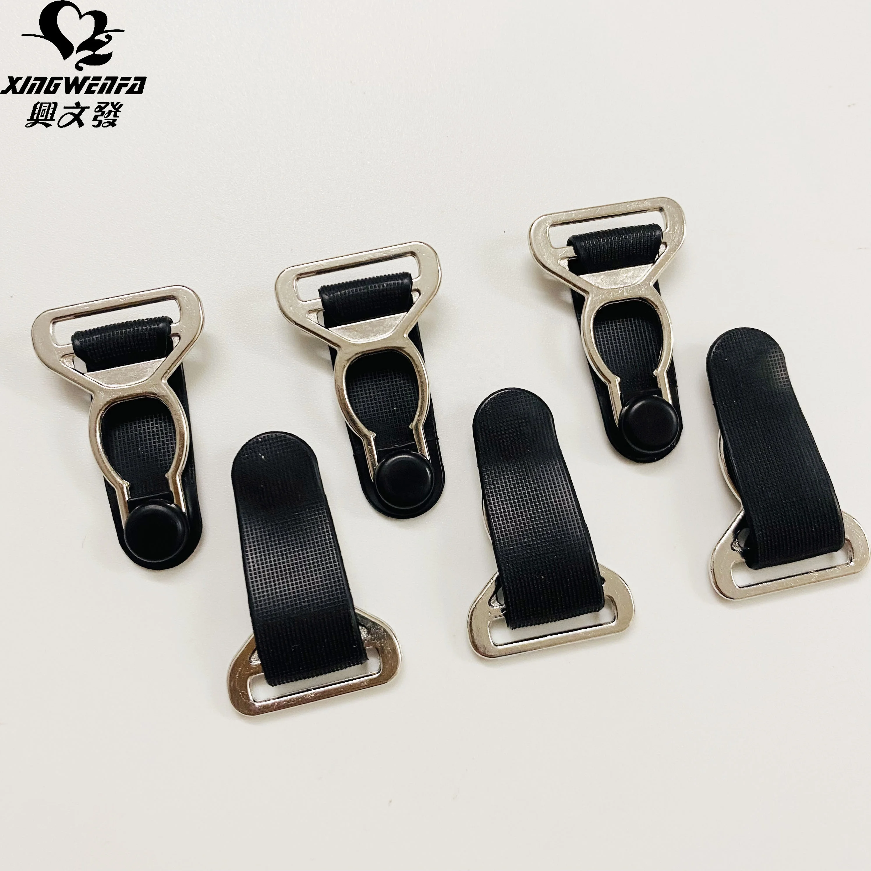 Garment accessories 15mm gold silver Zinc alloy adjustable garter belt hook clip