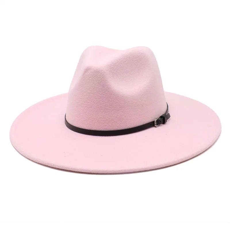 Wholesale Custom Fashion Unisex Wool Ladies Jazz Wide Brim Panama Hats Women Felt Suede Party Fedora Hats