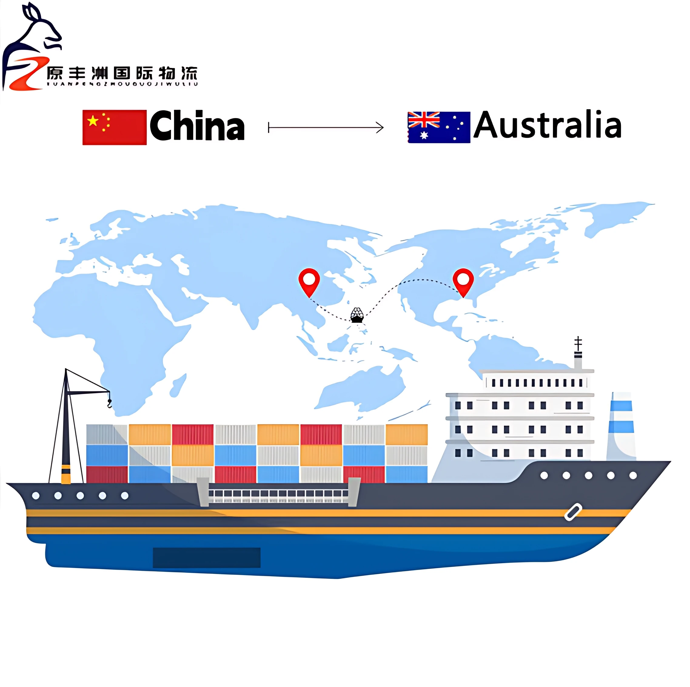Sea-truck to Australia, DDP takes care of all. Reaches every door.