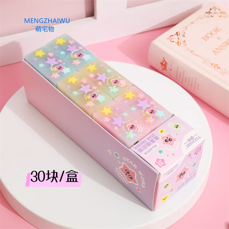 Купить онлайн милые канцелярские принадлежности kawaii ластик для детей желе полупрозрачный карандаш конфеты необычный