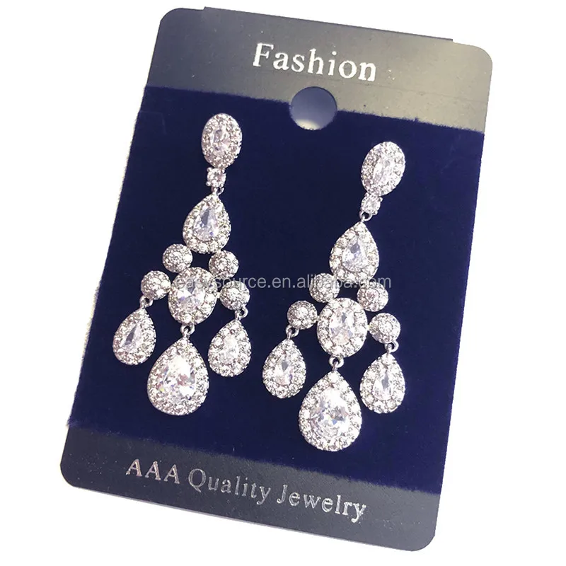 RE3946 Cubic Zircon  Earrings women party wedding fashion jewelry CZ stone bridal earrings
