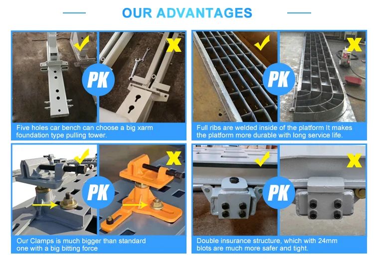CE Approved Hot Selling 5 Square Holes Pneumatic Car Frame Machine Bench Table for Car Body Repair