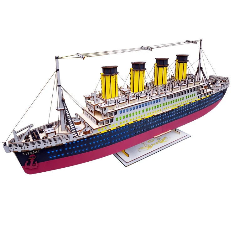 Hot Selling DIY wooden ship model Plywood luxury wooden boat Jigsaw Puzzle