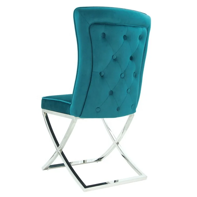 Modern Comfortable Metal Leg Chairs Dining Room Chair Gold Fabric Stainless Steel Luxury Velvet Home Furniture Dining Tables