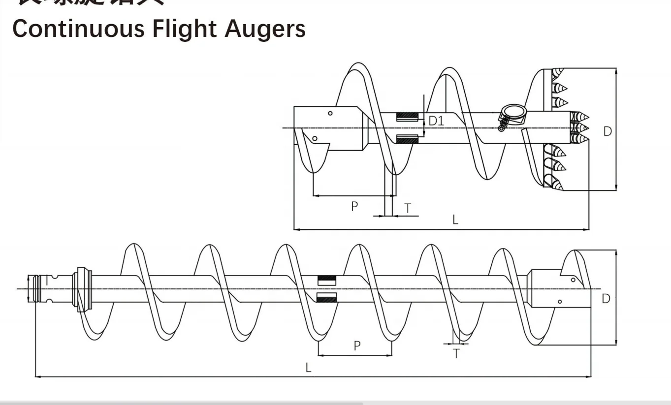 OEM CFA Continuous Flight Auger With Rock Head for Pile Foundation Rotary Drilling rigs