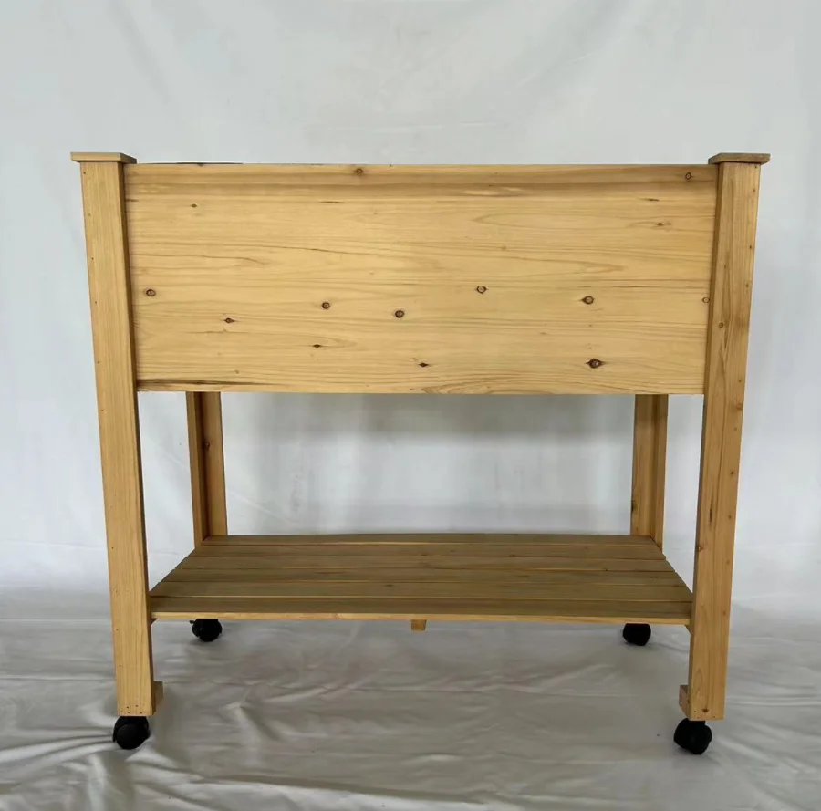 Outdoor garden original wood color cedar wood mobile garden planting box