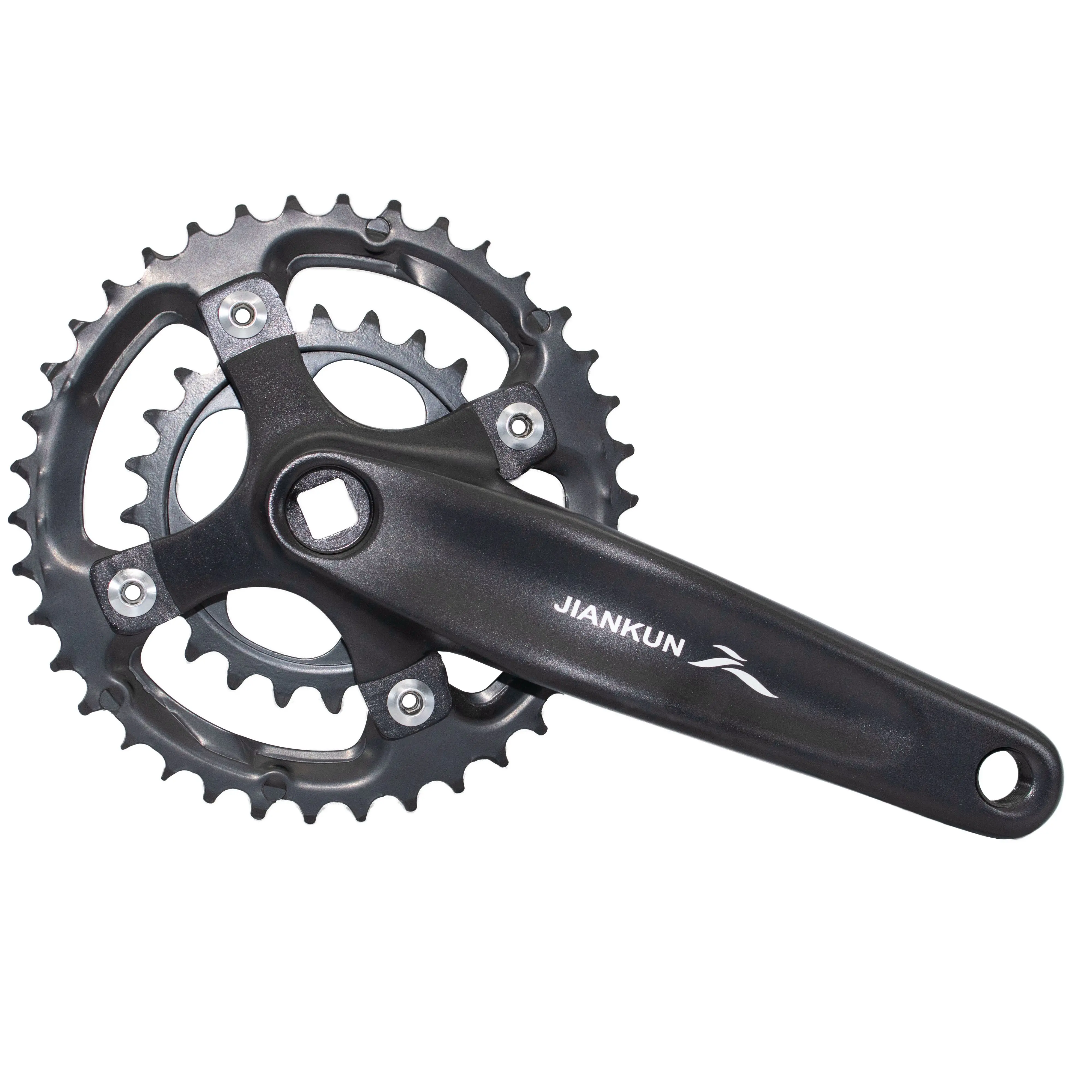 Steel Bike Fixed Gear Chainwheel Single Speed Crankset For Mountain Bicycle(Square Taper, Black, Sprocket)