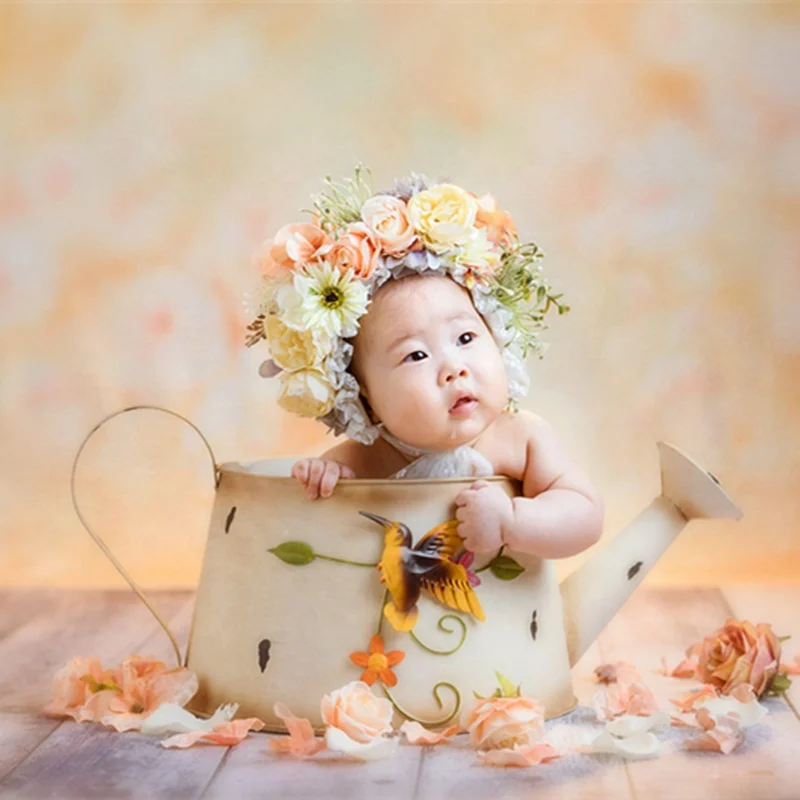 Flower Bonnet Sitter Size New Born Photography Props Baby Girl Floral Garden Hat Accessories  Studio Shoot Photo Props