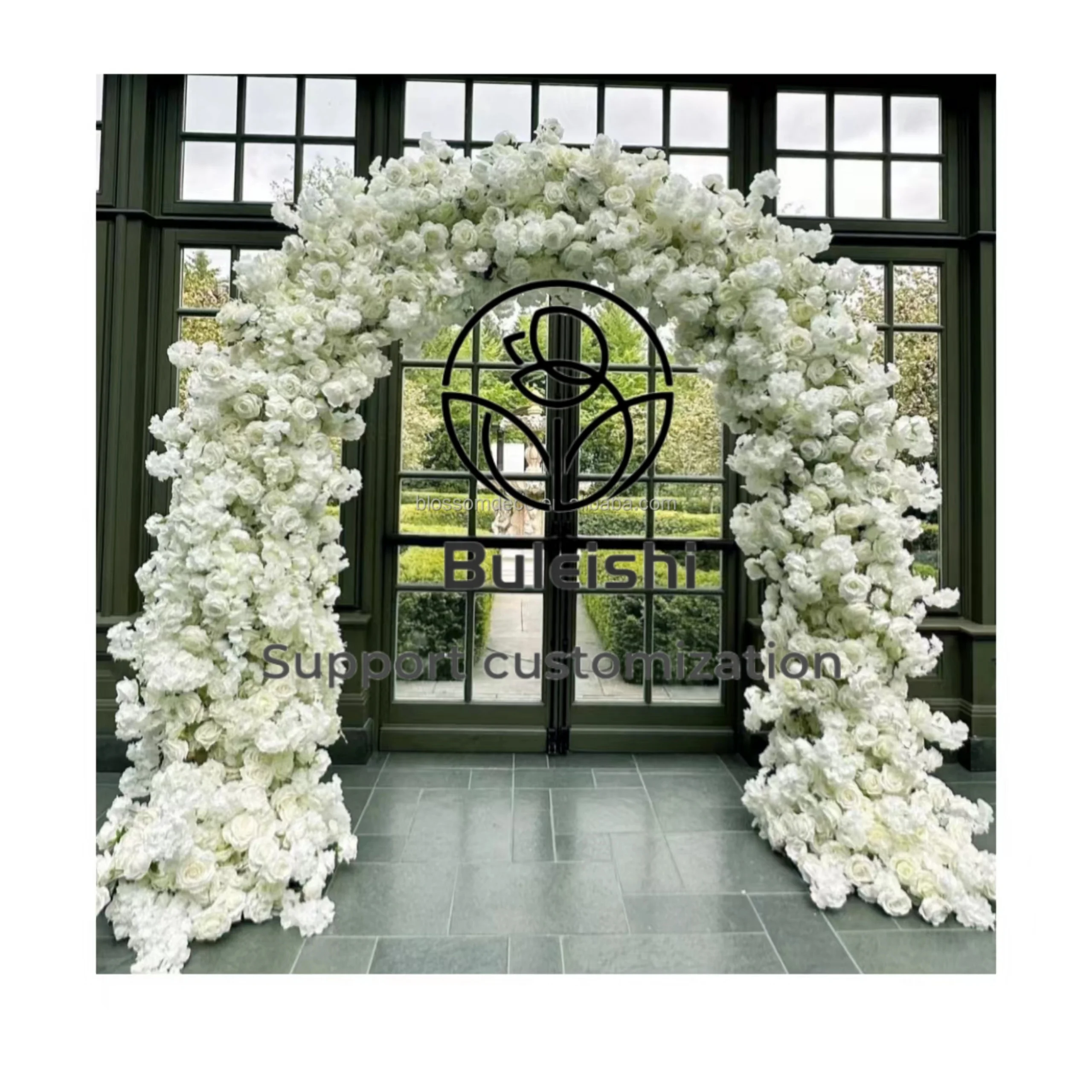 Square heart shape horn Flower arch Floral wedding arch wedding entrance arch with flowers