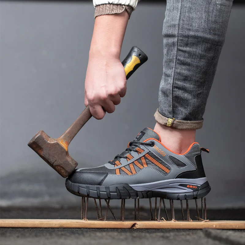 Dinggu Brand fashion safety shoes casual industrial protection steel toe nonslip safety shoes for men construction work shoes
