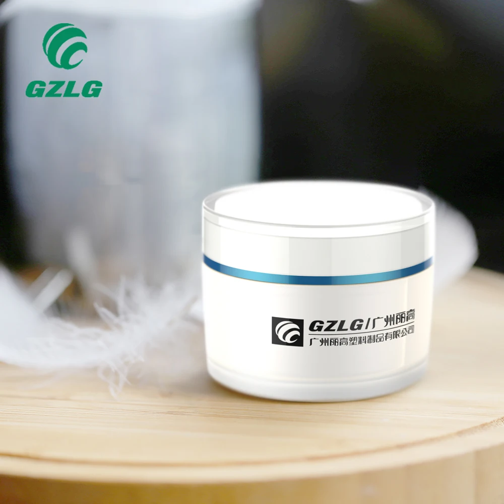 Gzlg Factory Wholesale Custom Cosmetics Packaging Containers Round White Acrylic face Cream Jar For Skin Care