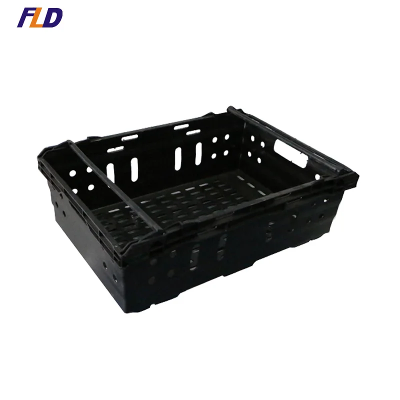 Ventilated Nestable Plastic Crate Storage Stackable Nestable Produce Crate