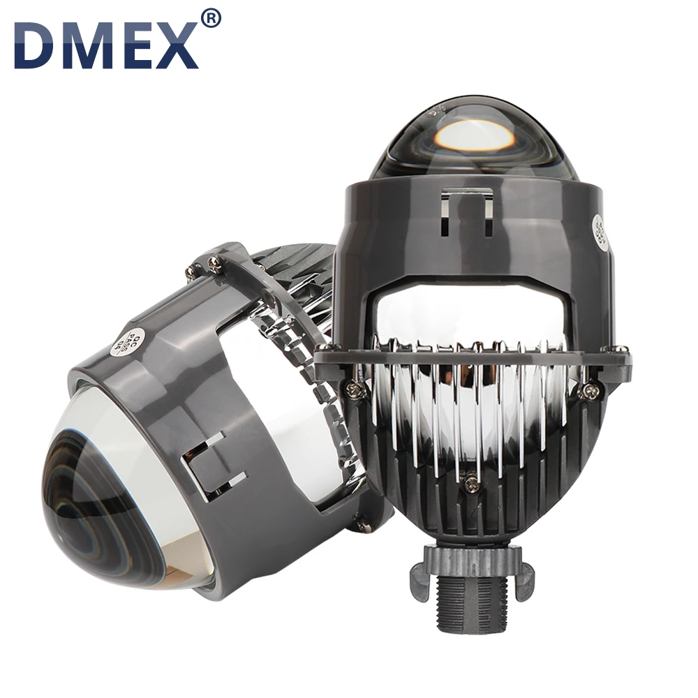 DMEX 2.5 Inch Bi LED Projector Lens High Low Beam Headlight Conversion Kit, 40W 4500Lm 6000K, Retrofit Factory H4/H7/9005