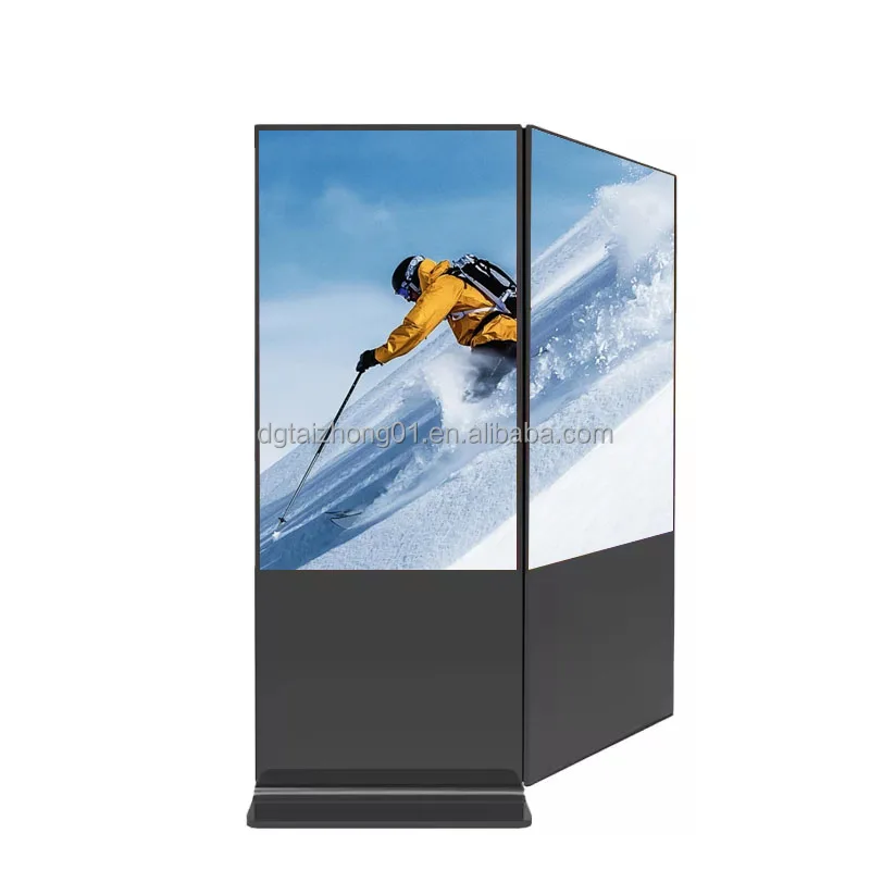 49 50 Inch Double Sided Vertical Lcd Advertising Touch Screen 2k 4k Stand Digital Signage Dual Screen Kiosk With Android Cms