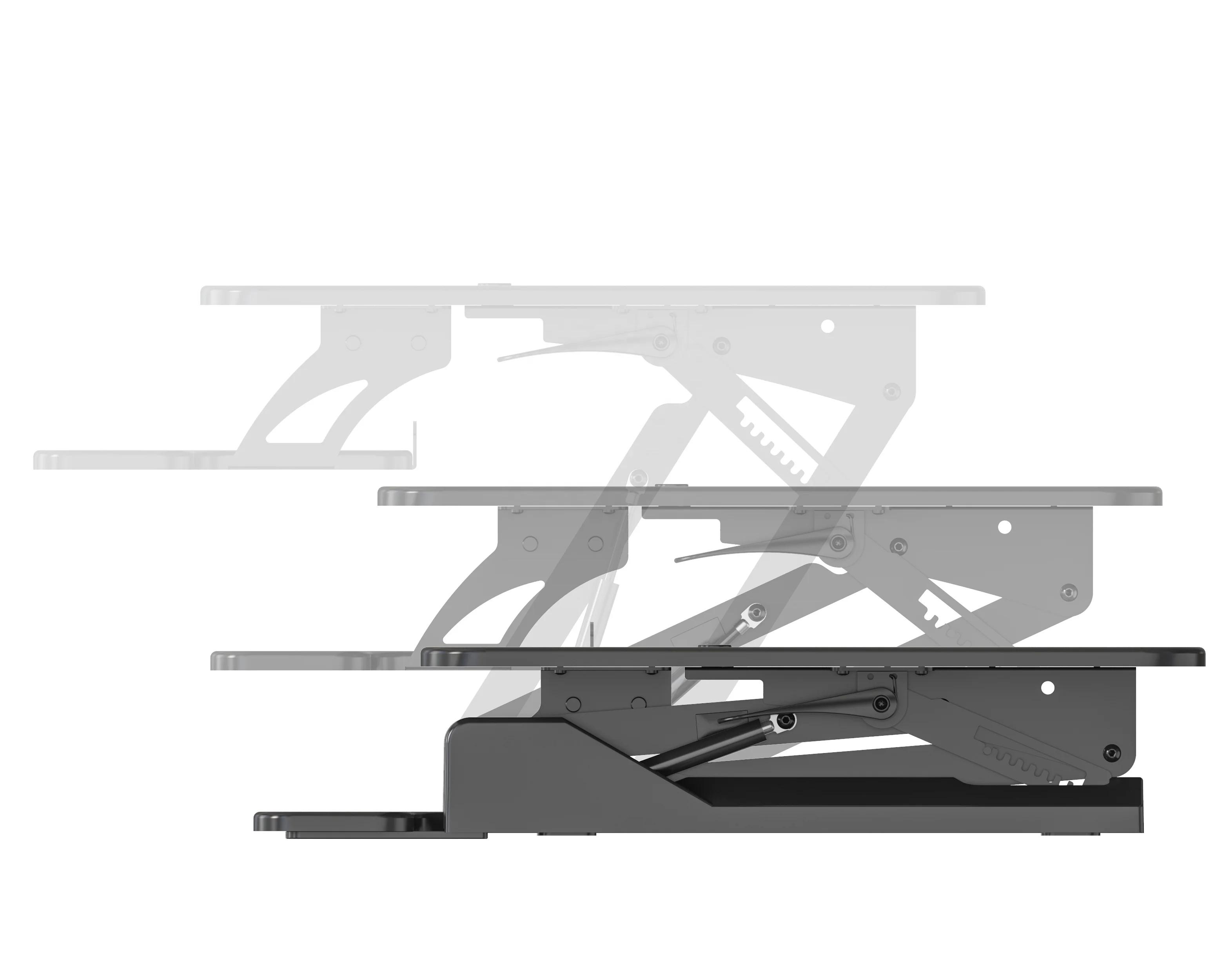 V-mounts Extendable Home Office Large Desktop Workstation Adjustable Tabletop Standing Desk Converter Double Handles