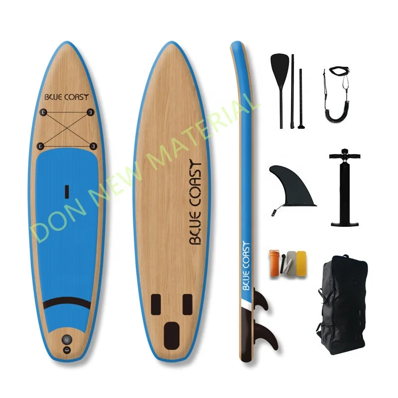 Premium Wood Grain SUP Paddle Board Inflatable Paddle Board StandUp Paddleboard With Accessories For Adults