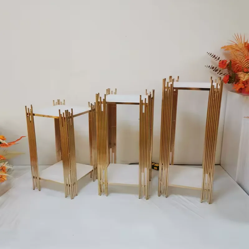 Latest modern design idea top gloss white mdf dinning cake bar table for wedding event decor