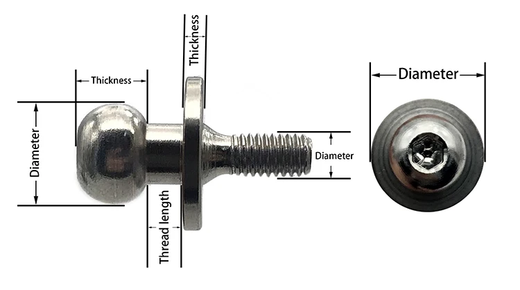 China manufacture Ball head bolt fastener M4M6M8M10 multi-size carbon steel galvanized ball head screw