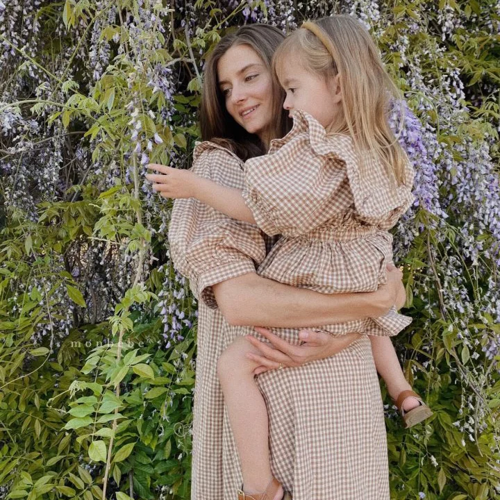 Mother Daughter Matching Dresses Family Set Flower Mom Mum Baby Mommy and Me Clothes Fashion Cotton Dress Women Girls Outfits