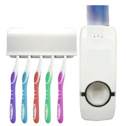 Family Plastic Tooth-brushing Water Washing Teeth Cleaner Cup Automatic Toothpaste Dispenser with Toothbrush Holder