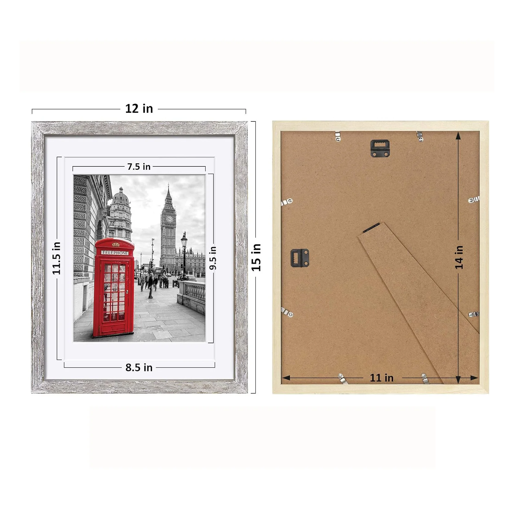 Hot Sale Fashion Custom size Rustic vintage Photo Frame in Black and White A1 A2 A3 A4 A5  8x10 11x14 wood Picture Frames