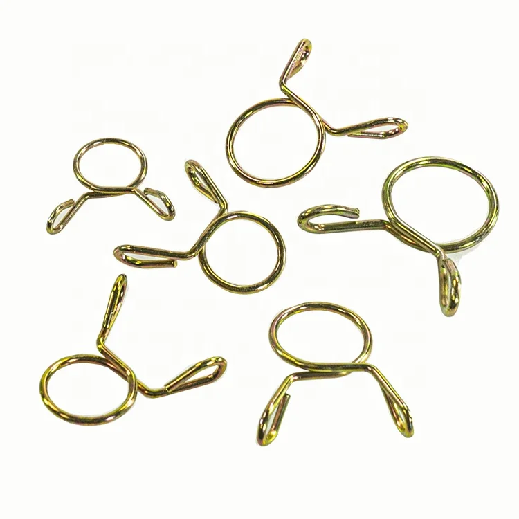 Yellow Zinc Steel Wire Clamping Diameter 5mm-25mm Quick Release Clip Spring Clamp For Hose