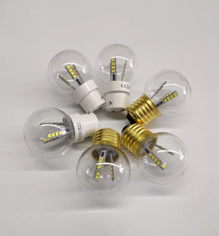IP65 1 Вт 2 SMD e27 Пластиковые буибы наружное украшение g45 пластиковые светодиодные лампы