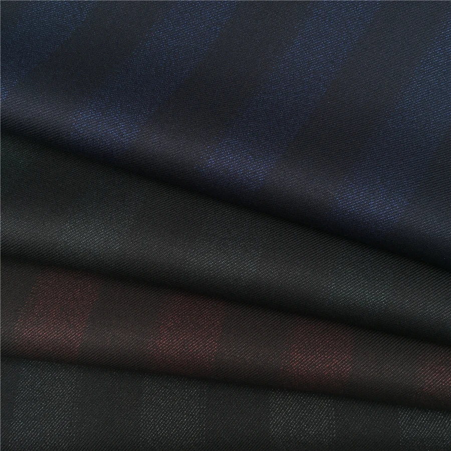 Смешанный материал из полиэстера, искусственного шелка, спандекса, темная полоса, узор, текстура, тканая ткань, подходит для мужского костюма, блейзера, брюк, одежды