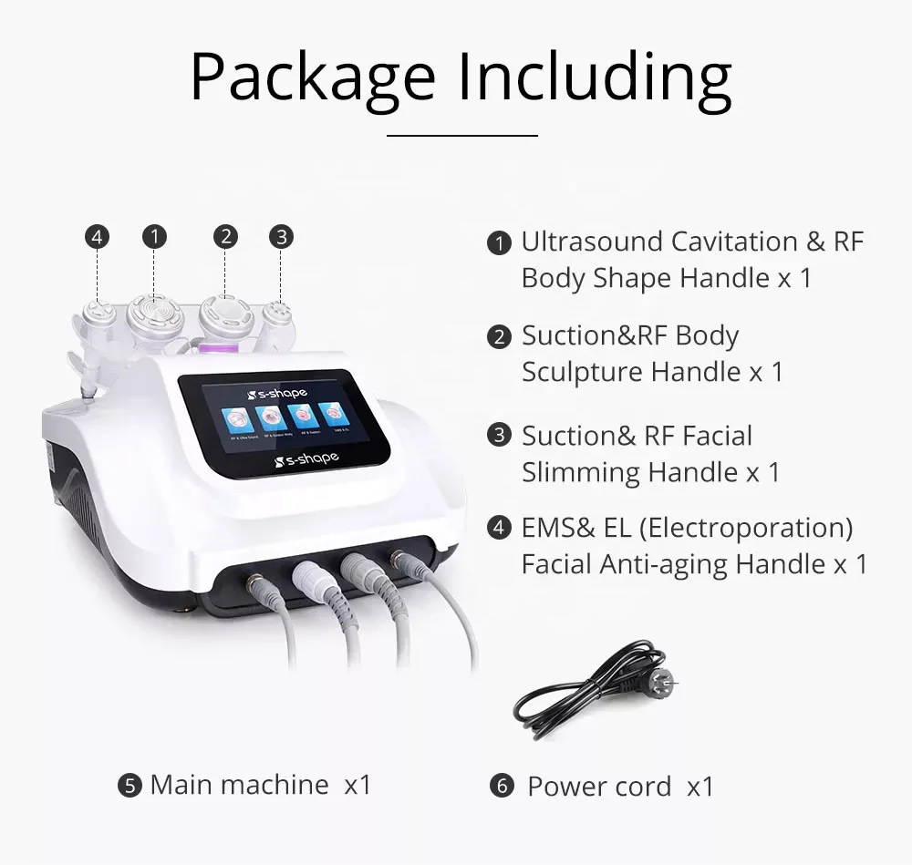 Factory Directly Sale Ultrasound 40K Cavitation RF Face EMS Vacuum Pump Suction Cup Ultra Cavitation Professional Machine