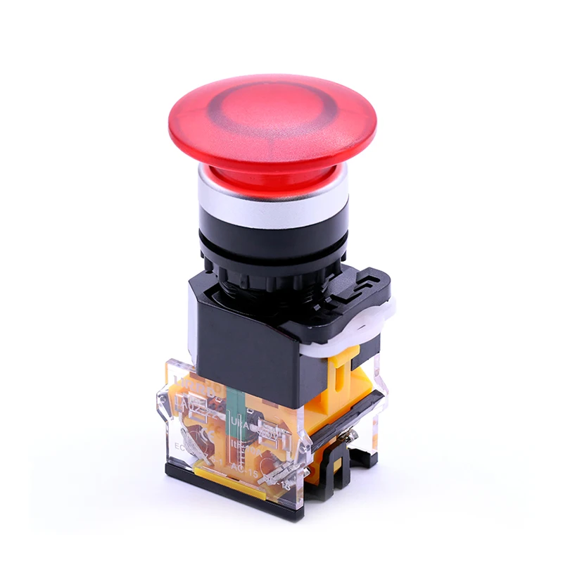 22mm Momentary Mushroom Push Button Switch NO/NC with LED Indicator