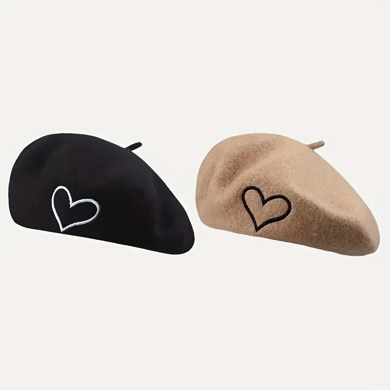 Vintage Classic Customized Logo Fashion Women Crochet Knitted Beret Hat Wool Berets Embroidered Berets