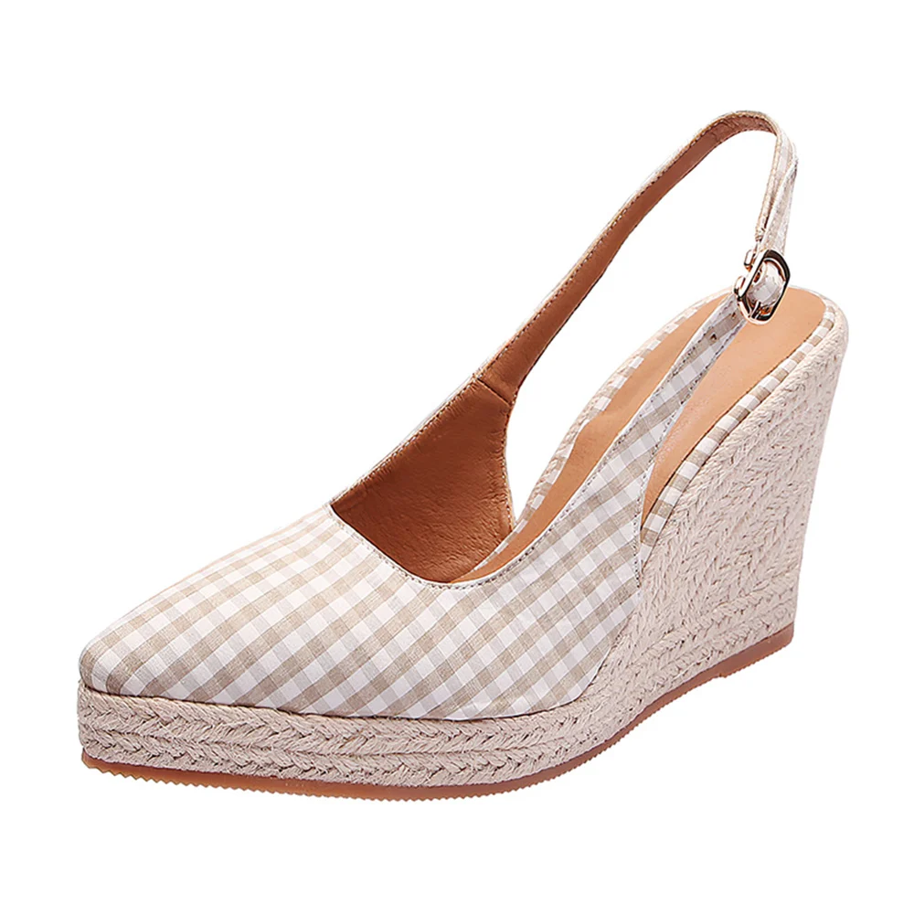 Womens Wedge Sandals Closed Toe Ankle Strap Buckle Platform Espadrille Casual Summer Shoes