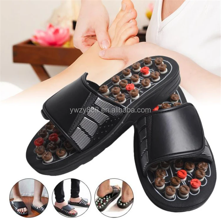 02       Acupoint Massage Slippers Sandal Unisex Feet Chinese Acupressure Therapy Medical Rotating Foot Massage Shoes