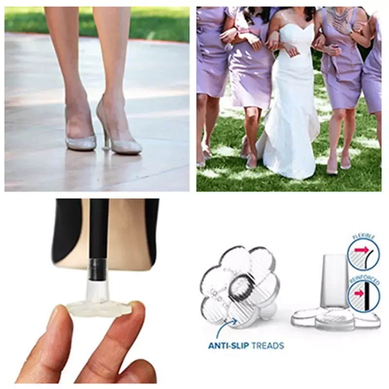 Wholesale Round Bottom Wedding Stopper High Heel Protectors Flower Shaped for Party Plastic Blossom Stiletto Protector