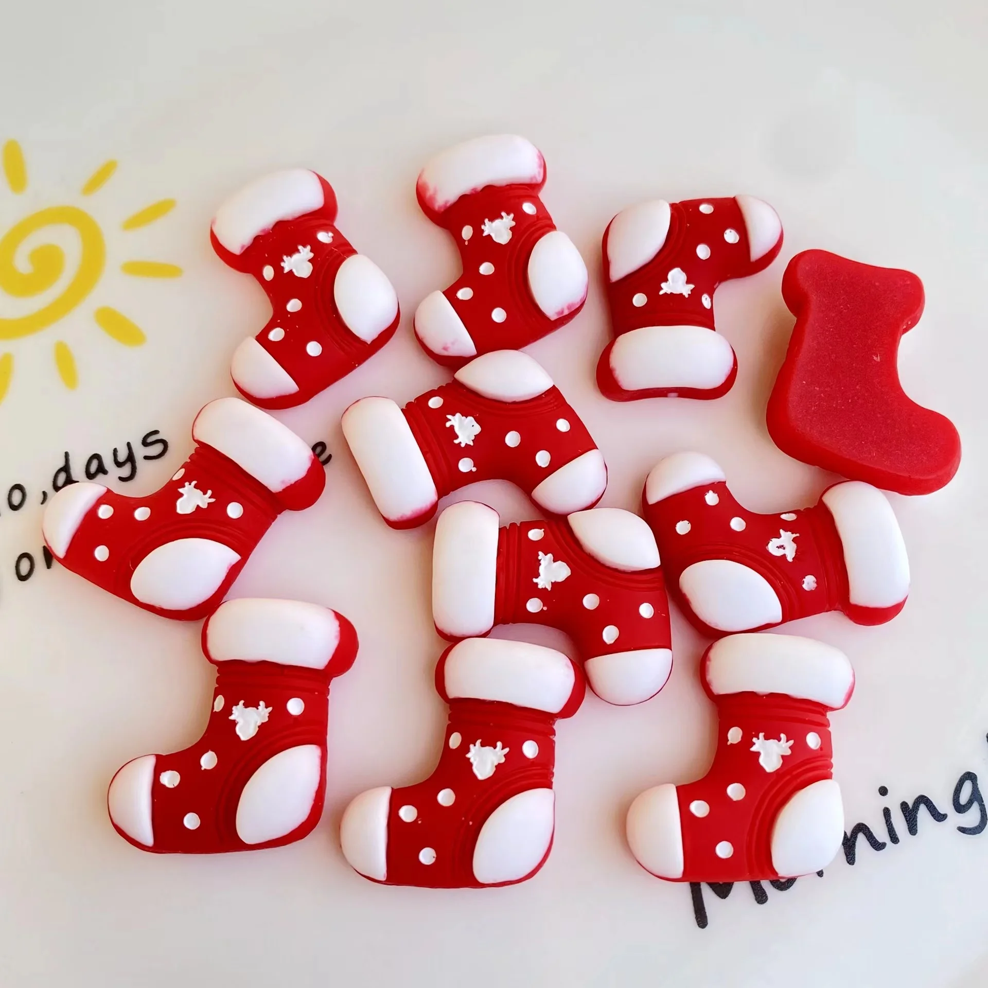 Christmas Soft PVC Fridge Magnet Decoration Accessories Cute Funny Santa Claus Christmas Stocking Refrigerator Magnet