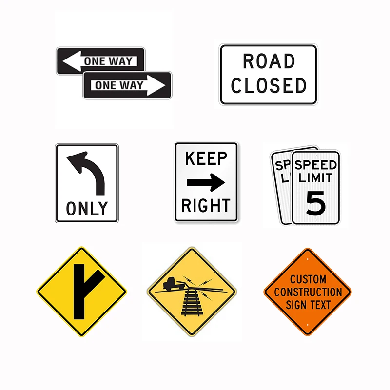 Customized High Visibility Speed Limit Metal Aluminum Retro Reflective Road Traffic Symbol Sign Board Signage For Roadway Safety