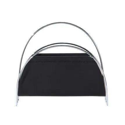 Nordic Creative Desktop Silver Arched Shape Metal Leather Magazine Rack For Books Newspaper Magazine Display