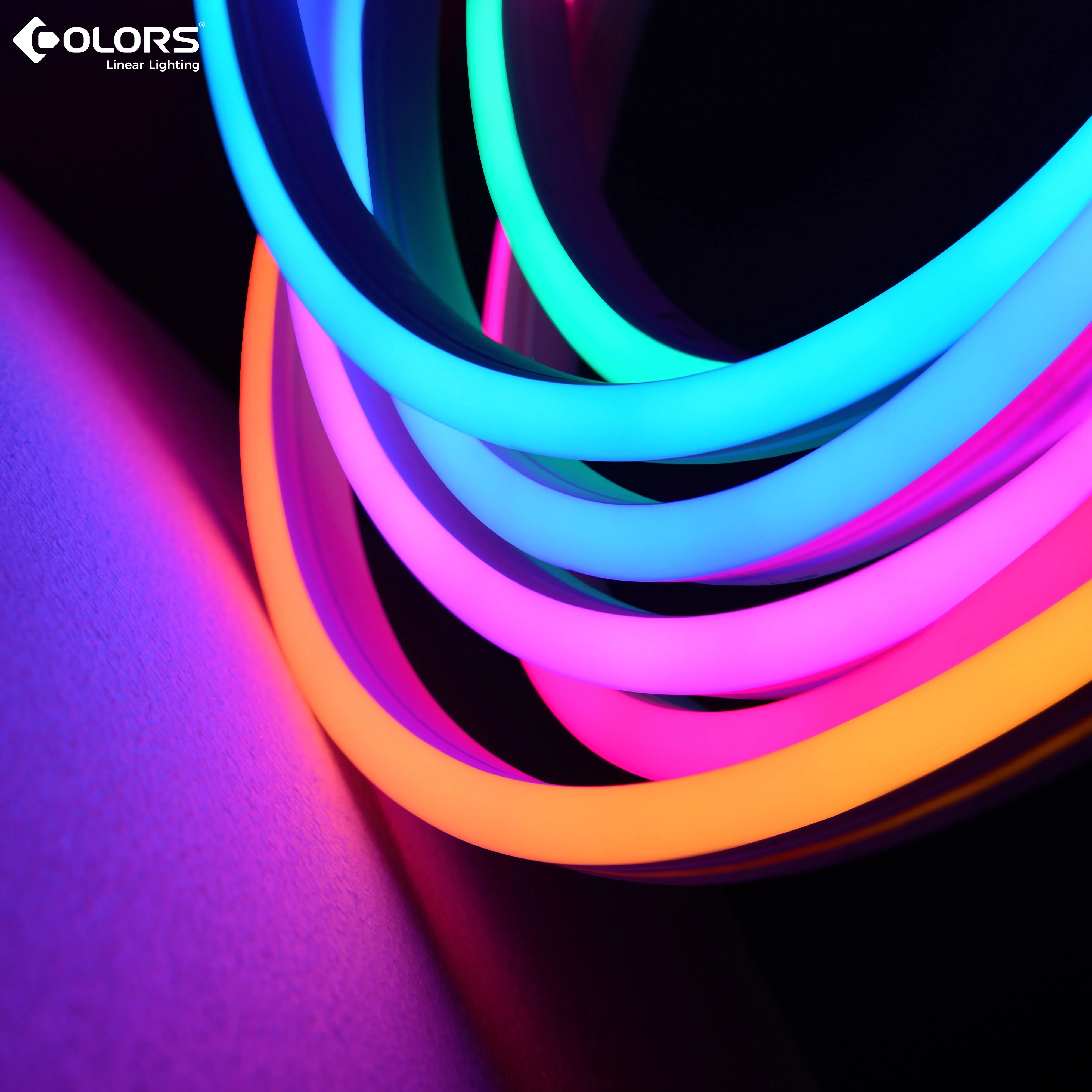 
COLORS 5050 silicone neon light neon flex IP67 arc decorative CE ROHS white RGB SPI DMX512 pixel digital top bend neon strip 