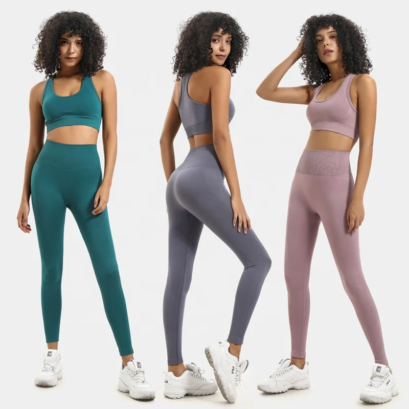2020 New Nylon High Quality Hot Sister Seamless Sports Bra and Leggings Pants Set Wholesale