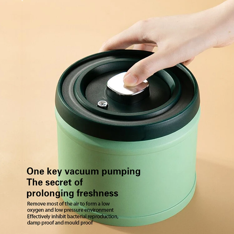 Wholesale Press Button Food Storage Vacuum Canister Steel Vacuum Sealed Jar for Coffee Beans / Tea Leaves