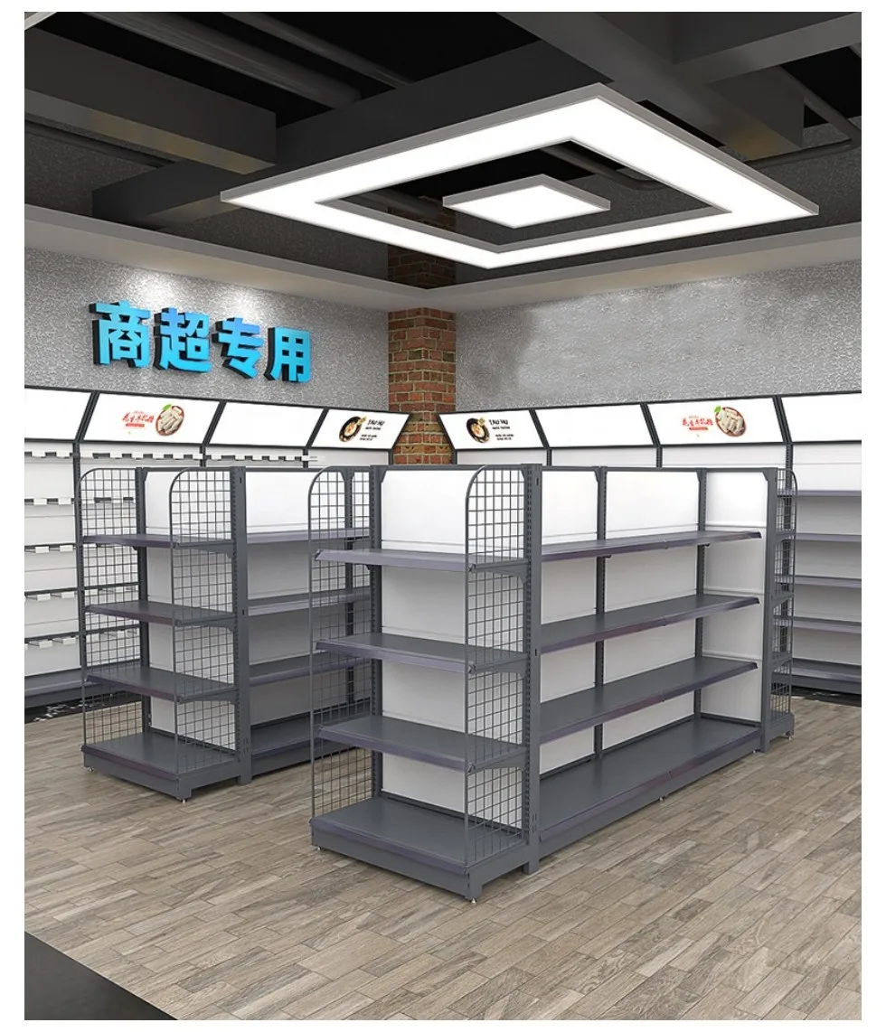 Manufacturer display rack 5 layers metal supermarket equipment gondola display shelf supermarket steel shelves