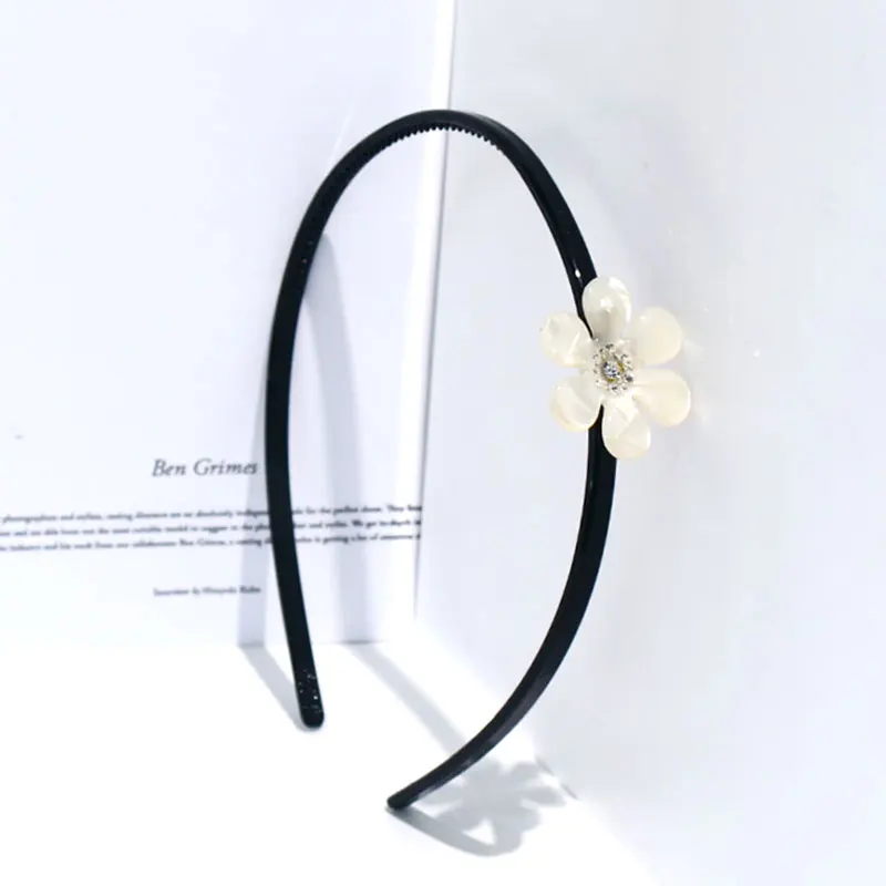 custom white flower headband for kids children acetate plastic headband women hairband girls fashion hair band hoop accessories