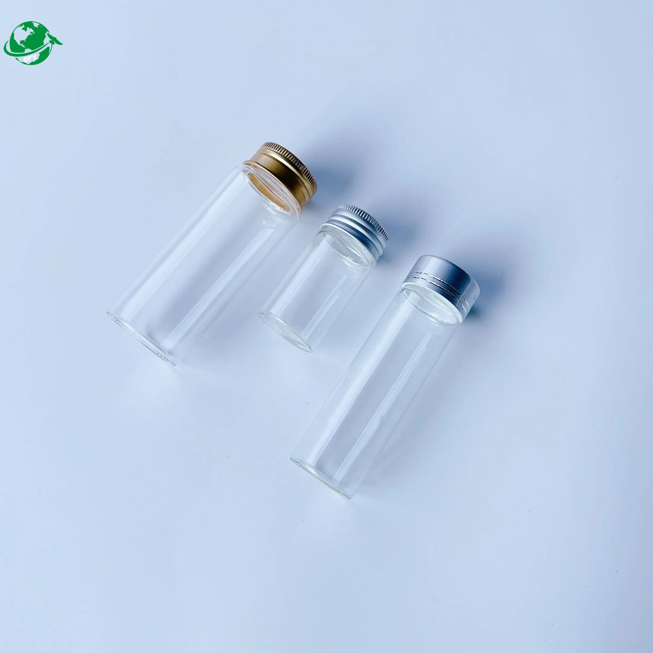 Стеклянная пробирка на заказ 30*200 мм 20*200 большой размер Ванильная упаковочная трубка с винтовыми алюминиевыми колпачками