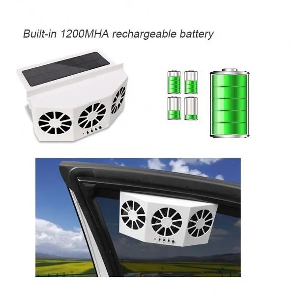 
2 color Automobile solar exhaust fan automobile cooler automatic ventilation fan dual mode power supply high power 