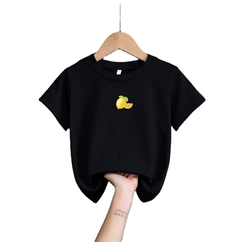 Детская летняя одежда с коротким рукавом для мальчиков и девочек, тонкие топы, новинка 2021, летняя повседневная одежда с принтом и рукавом до локтя