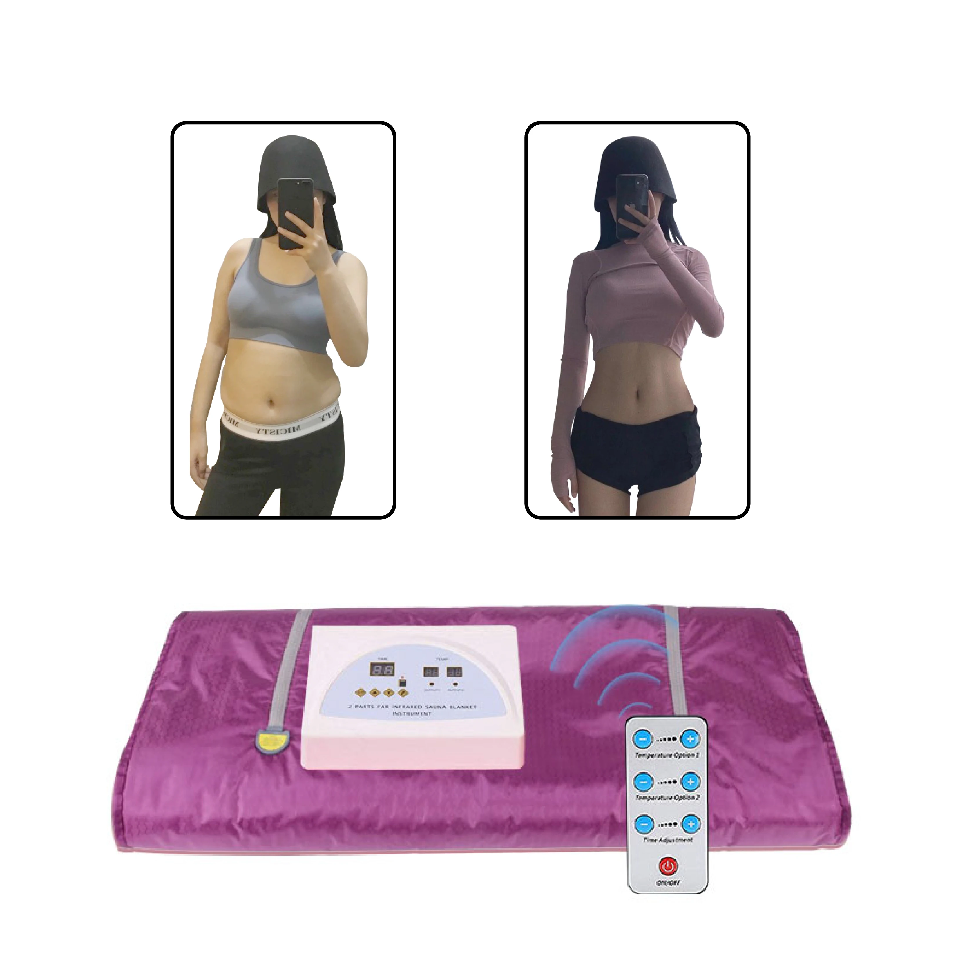 2024 Portable Purple Waterproof Body Heating Far Infrared Sauna Blanket For Body Wrap Weight Loss And Detox